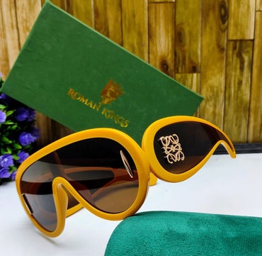 Wave Yellow Oversized Unisex Sunglasses