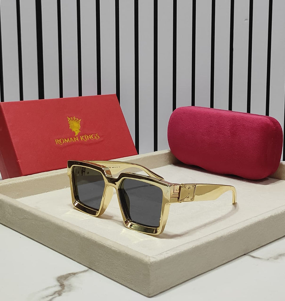 High Metallic Polished Gold Sunglasses