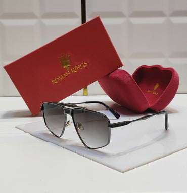 Geometric  Aviator Grey Sunglasses