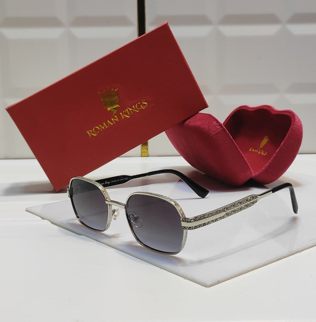 Rectangular Dark Grey Sunglasses