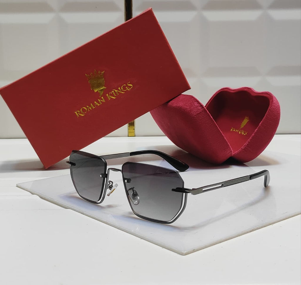 Octagonal Cut-Off Light Grey gradient Sunglasses