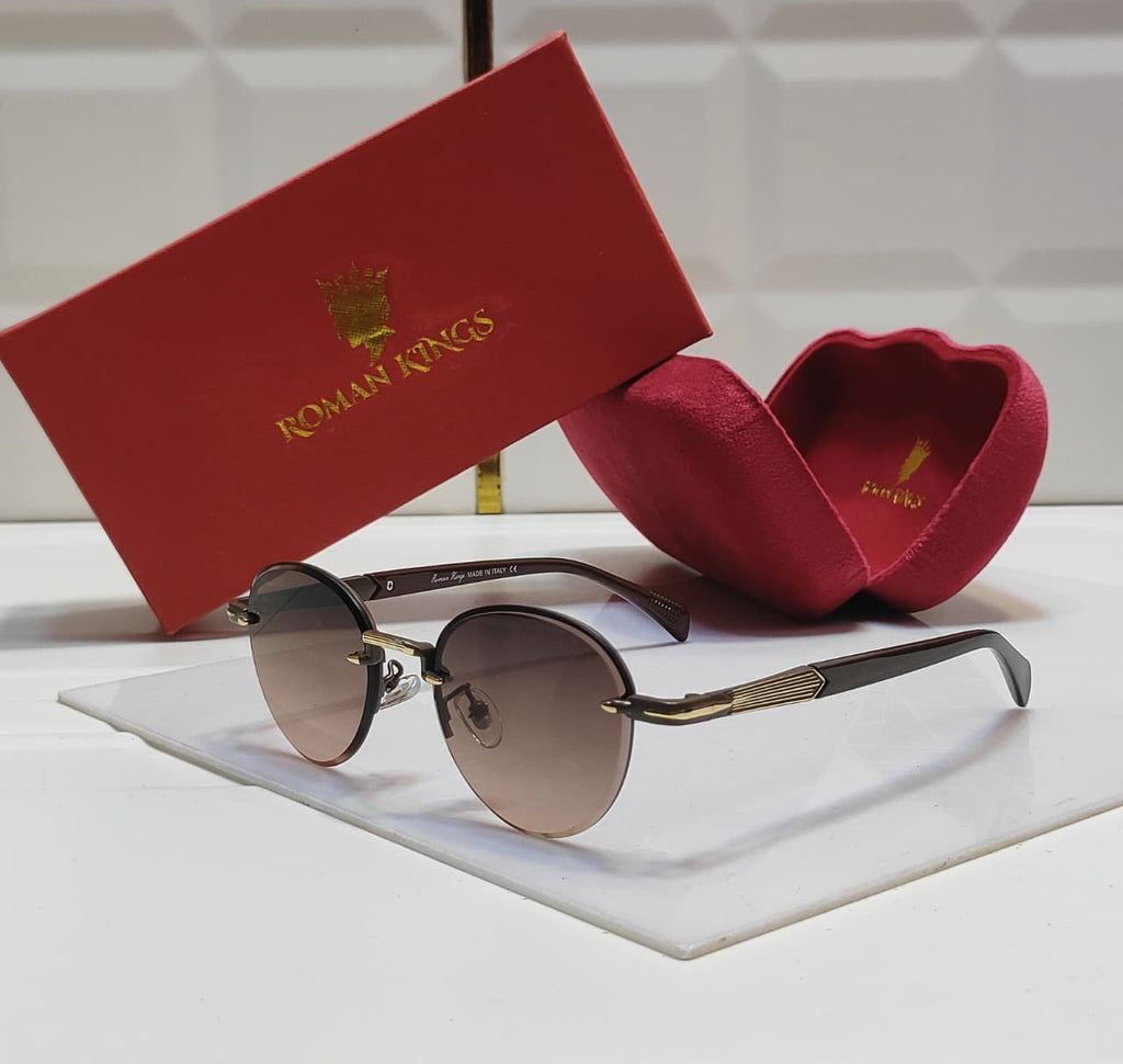 Curved Oval  Havana Brown Sunglasses