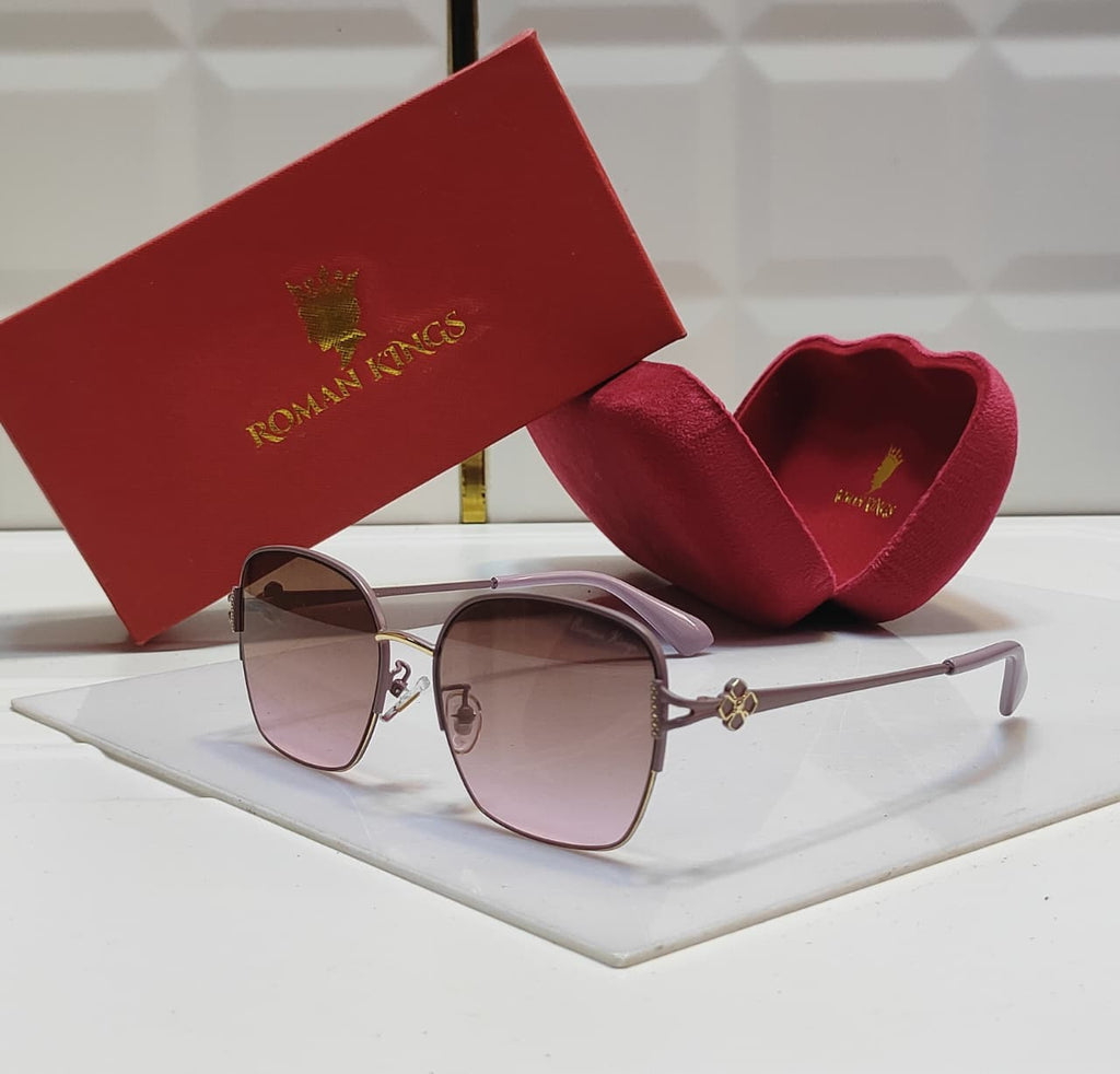 Dust Pink Gold Metal Sunglasses
