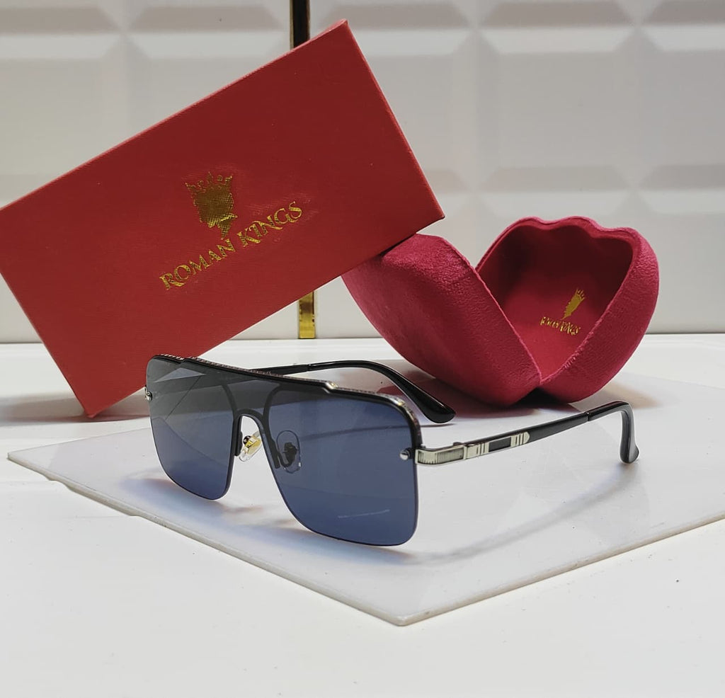 Shield Style Sunglasses Navy Tint