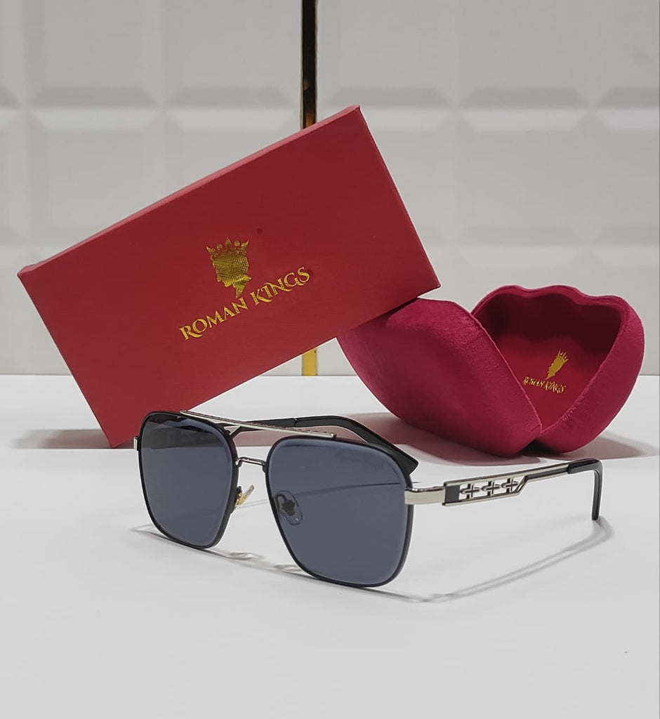 Square Hybrid Satin Black Sunglasses