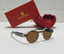 Circular Amber Brown Clear Frame Sunglasses