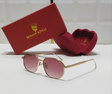 Shiny Gold Rose Pink Sunglasses