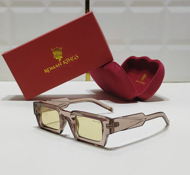 Retro Rectangular Soft Light Yellow Sunglasses
