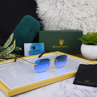 Rimless Rectangular Unisex Sunglasses