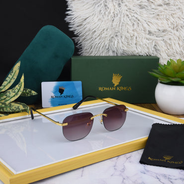 Rimless Rectangular Unisex Sunglasses